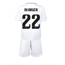 Real Madrid Antonio Rudiger #22 Hjemmedraktsett Barn 2022-23 Kortermet (+ korte bukser)